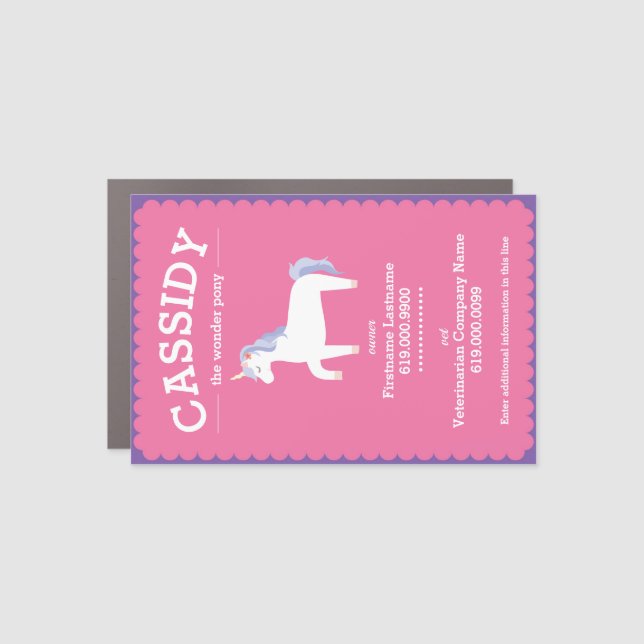 Magnetic Stall Information Card Car Magnet (Front)