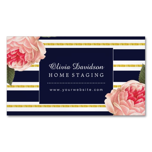 Magnetic Stylish Home Staging Business Cards (Front)