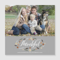 Magnetic Thankful Thanksgiving Photo Card