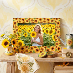 Magnetic Watercolor Sunflower Picture Frame