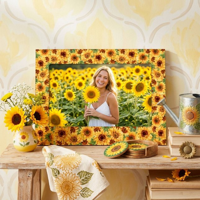 Magnetic Watercolor Sunflower Picture Frame (Creator Uploaded)