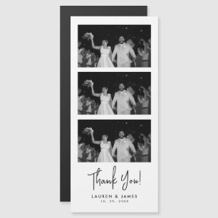 Magnetic Wedding Photo Strip Thank You Card