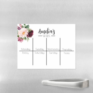 Magnetic Weekly Calendar Dry Erase Board