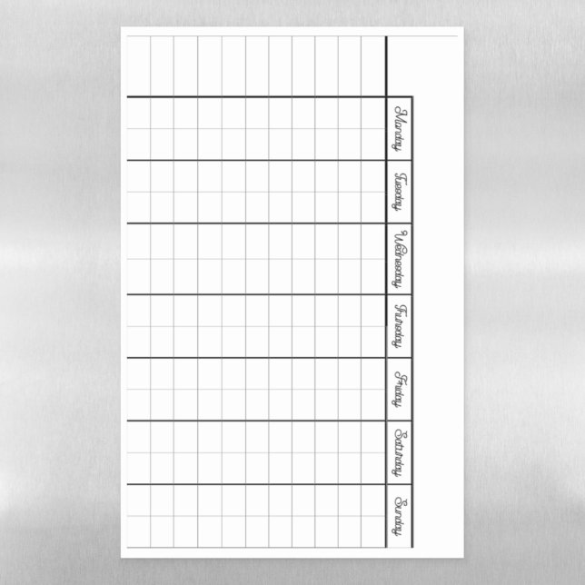 Magnetic Whiteboard Week Calendar (Vertical)
