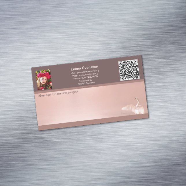 Magnetiska visitkort — Connect, Swan Business Card Magnet (In Situ)