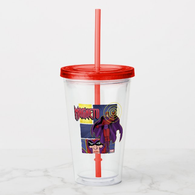 Magneto Character Panel Graphic Acrylic Tumbler (Front)