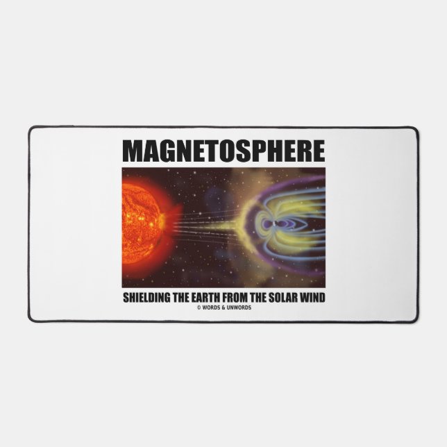 Magnetosphere Shielding Earth From Solar Wind Desk Mat (Front)