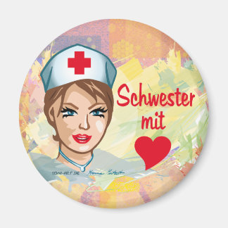 Magnetpin sister with heart magnet