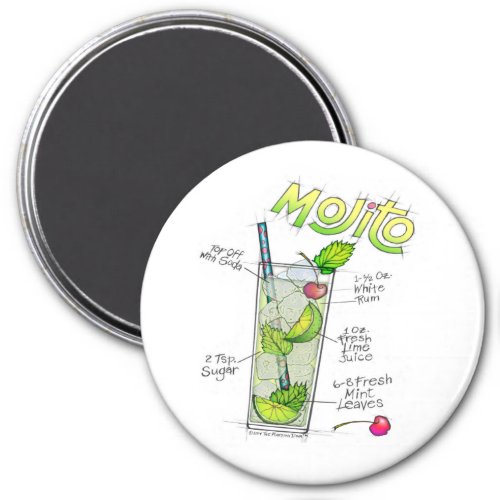 MAGNETS _ MOJITO RECIPE COCKTAIL ART