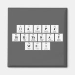 Happy
 Birthday
 Wei  Magnets (more shapes)