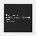 Paige harries mantle close  Magnets (more shapes)