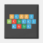 Happy
 Birthday
 MARTHA   Magnets (more shapes)