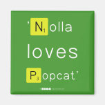 'Nolla 
 loves
 Popcat'  Magnets (more shapes)