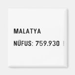 MALATYA  NÜFUS: 759.930  Magnets (more shapes)