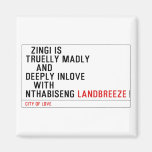   Zingi is truelly madly      and deeply inlove    with  nthabiseng  Magnets (more shapes)