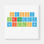 Happy
 birthday
 Willow
   Magnets (more shapes)