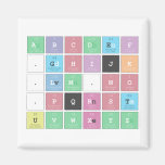 ABC|DEF
 .|GHIJK 
 .|LM.N|O 
 .PQRST
 UVWXYZ  Magnets (more shapes)