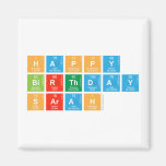 Happy
 Birthday
 Sarah  Magnets (more shapes)