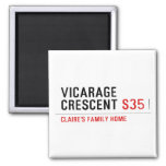 vicarage crescent  Magnets (more shapes)
