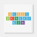 Happy
 Birthday
 Muna  Magnets (more shapes)