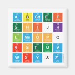 Abcdef
 ghijk
 lmnopq
 rstuv
 wxy&z  Magnets (more shapes)