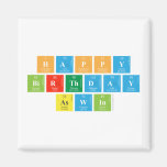 Happy
 Birthday 
 Aswin  Magnets (more shapes)