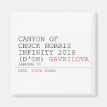 Canyon of chuck norris INFinity 2018 (D'oh)  Magnets (more shapes)