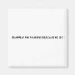 Stanualar and palinurus boulevard no exit   Magnets (more shapes)