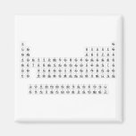 H                He
 LiBe          BC|N|OFNe
 NaMg          AlSiSPClAr
 KCaScTiVCrMnFeCoNiCuZnGaGeAsSeBrKr
 RbSrYZrNiMoTcRuRhPdAgCdInSnSbTeIXe
 CsBa HfTaWReOsIrPtAuHgTlPbBiPoAsRn
 FrRa RfDbSgBhHsMtDsRgCnNhFlMcLvTsOg
 
 LaCePrNdPmSmEuGdTbDyHoErTmYbLu
 AcThPaUNpPuAmCmBkCfEsFmMdNoLr  Magnets (more shapes)