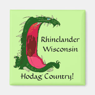 Magnets souvenir Rhinelander Hodag Hodags WI wisc