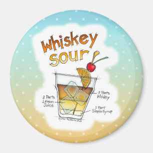 MAGNETS - WHISKEY SOUR RECIPE COCKTAIL ART