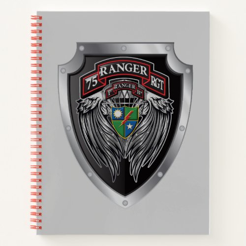 Magnificent 1st Bat 75th Ranger Regimental Scroll Notebook