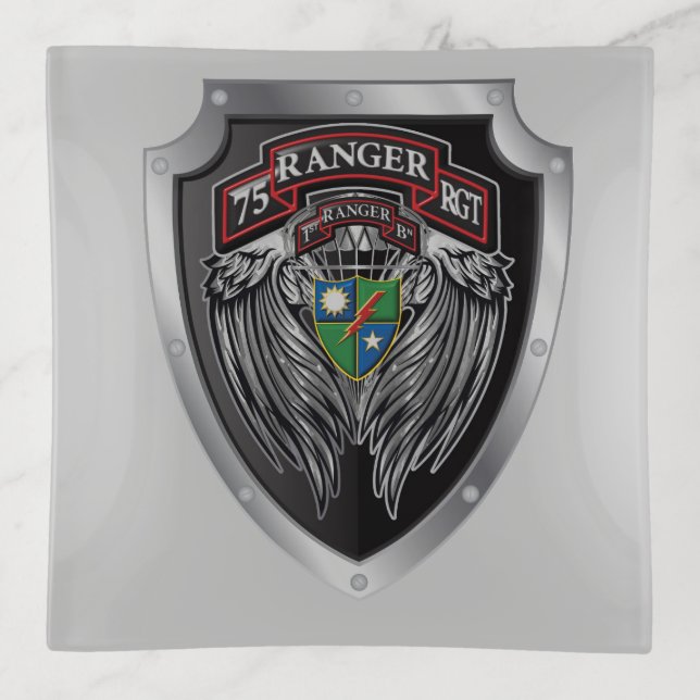 Magnificent 1st Bat 75th Ranger Regimental Scroll Trinket Tray (Front)