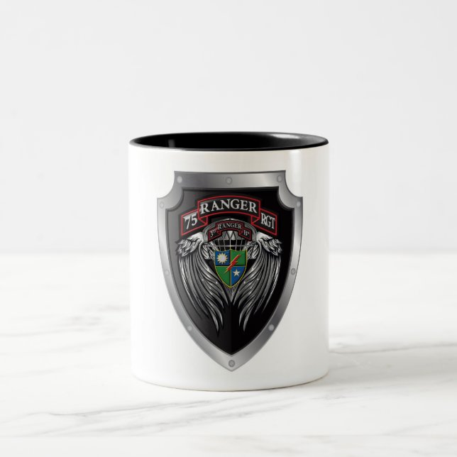 Magnificent 3rd Bat 75th Ranger Regimental Scroll Two-Tone Coffee Mug (Center)