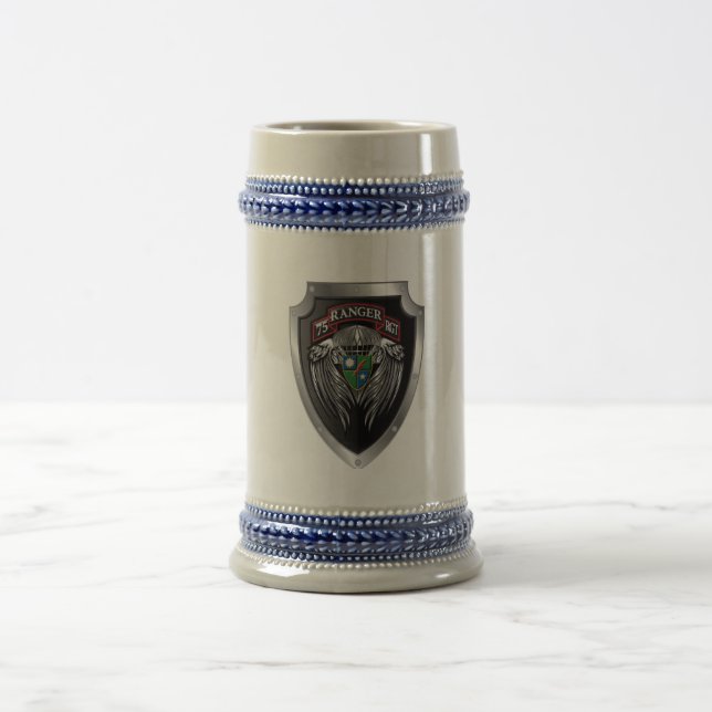 Magnificent 75th Ranger Regimental Scroll Beer Stein (Center)
