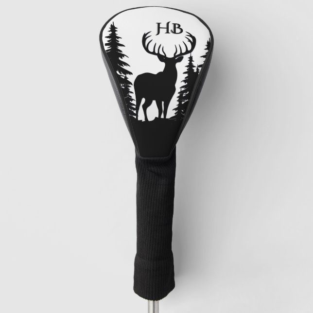Magnificent Big Racked Buck  Monogram Golf Head Cover (Front)