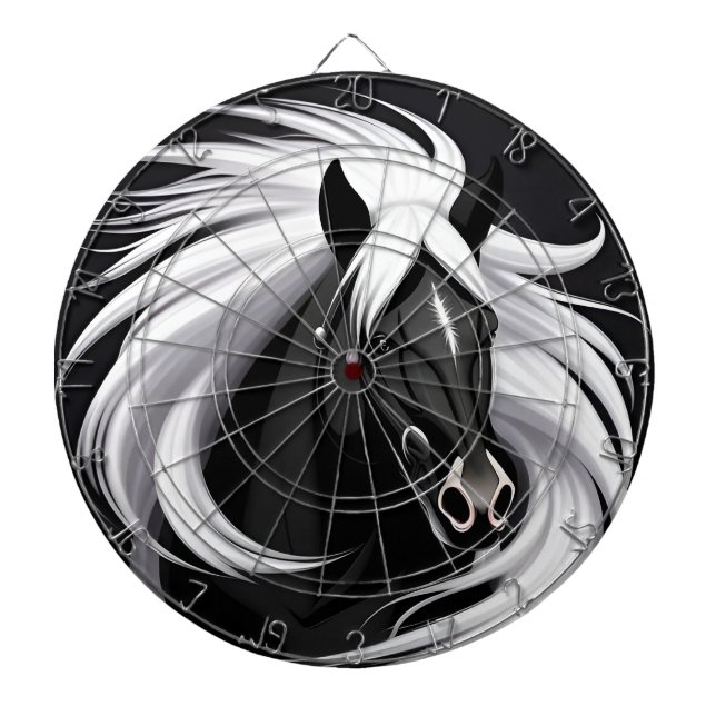 Magnificent Black Horse Dart Board (Front)
