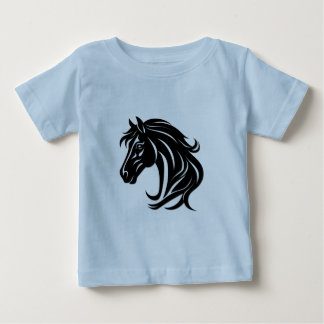 Magnificent Black Horse Head   Baby T-Shirt