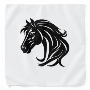 Magnificent Black Horse Head Bandana