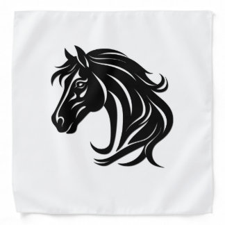 Magnificent Black Horse Head Bandana