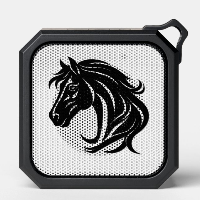 Magnificent Black Horse Head   Bluetooth Speaker (Front)