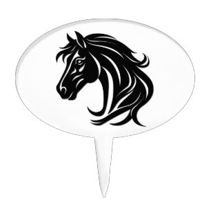 Magnificent Black Horse Head Cake Topper