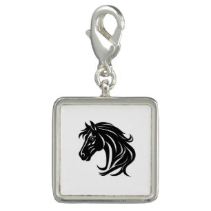 Magnificent Black Horse Head Charm