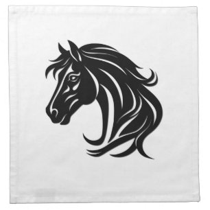 Magnificent Black Horse Head Cloth Napkin