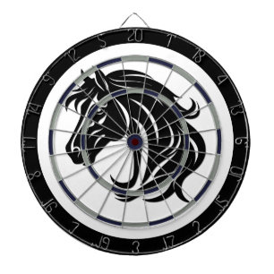 Magnificent Black Horse Head Dart Board