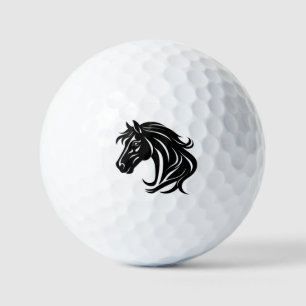 Magnificent Black Horse Head   Golf Balls
