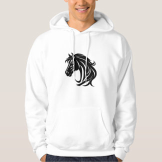 Magnificent Black Horse Head   Hoodie