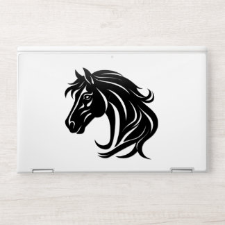 Magnificent Black Horse Head   HP Laptop Skin