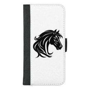 Magnificent Black Horse Head iPhone 8/7 Plus Wallet Case