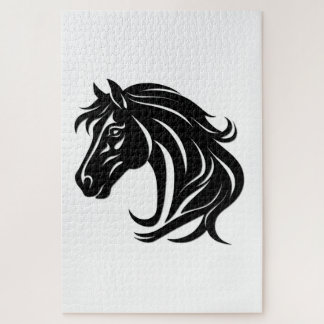 Magnificent Black Horse Head Jigsaw Puzzle